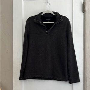 Banana Republic Dark Gray Snap-Up Sweater Medium